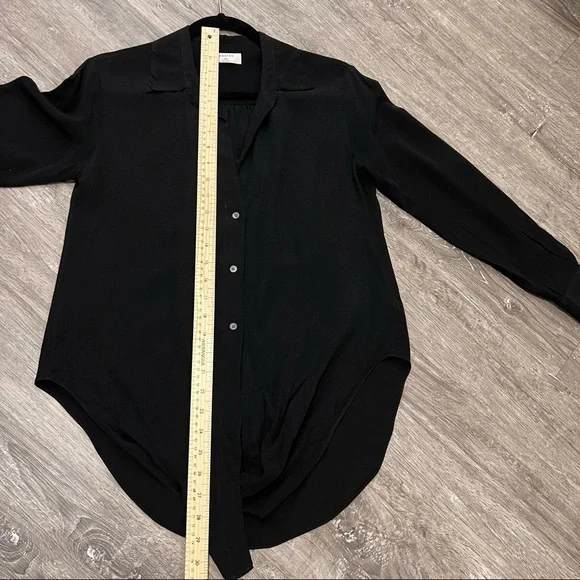 Babaton Aritzia Serge Blouse Black Sz XXS Cupro Fabric - Picture 9 of 10